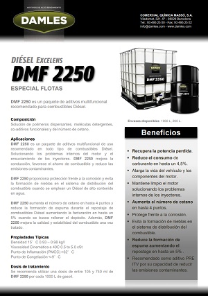 DMF 2250 limpieza, ahorro de combustible, mayor potencia, (DW10)